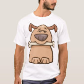 Bruine hond met een bot T-shirt (Voorkant)