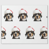 BRUINE HOND MET KERSTMUTS KERSTCADEAUVERPAKKING CADEAUPAPIER (Vlak)