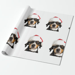 BRUINE HOND MET KERSTMUTS KERSTCADEAUVERPAKKING CADEAUPAPIER