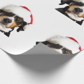 BRUINE HOND MET KERSTMUTS KERSTCADEAUVERPAKKING CADEAUPAPIER (Hoek)