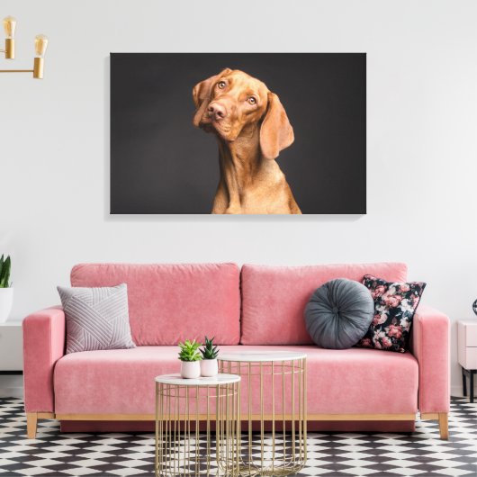 Bruine Hond met Lange Hals Canvas Afdruk (Insitu (Woonkamer))