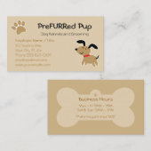 Bruine hond met Paw Print en Bone Visitekaartje (Voorkant / Achterkant)