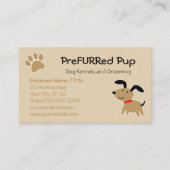 Bruine hond met Paw Print en Bone Visitekaartje (Voorkant)