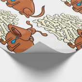 Bruine hond met stapel Botten Schattige huisdier Cadeaupapier