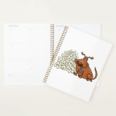 Bruine hond met stapel Botten Schattige huisdier Planner (Display)
