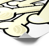 Bruine hond met stapel Botten Schattige huisdier Poster (Hoek)