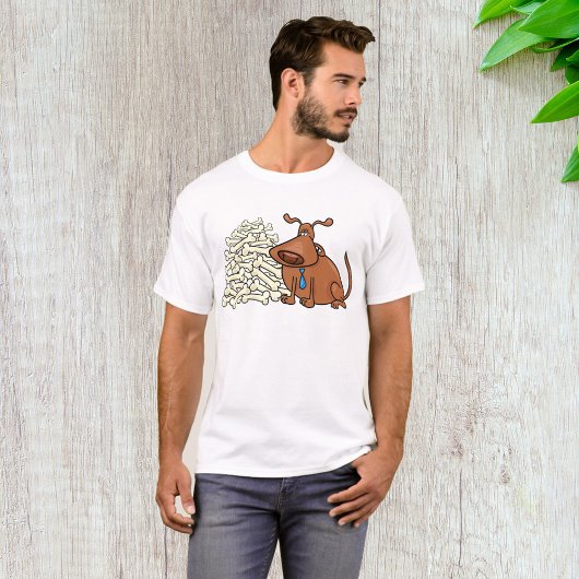 Bruine hond met stapel Botten Schattige huisdier T-shirt