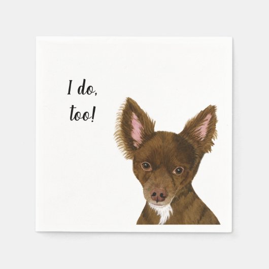 Bruine Hond Op maat Cocktailserviet Servet (Voorkant)