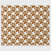 Bruine Hond Paw Print Aangepaste Naam Cadeaupapier (Vlak)