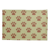 Bruine hond pootafdrukken patroon kussensloop (Achterkant)