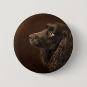 bruine hond ronde button 5,7 cm (Voorkant)