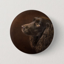 bruine hond ronde button 5,7 cm