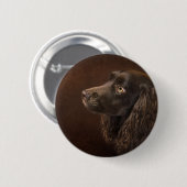 bruine hond ronde button 5,7 cm (Voorkant /achterkant)