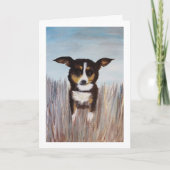 Bruine hond Schilderen op blanco Kaart (Voorkant)