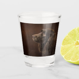 bruine hond shot glas