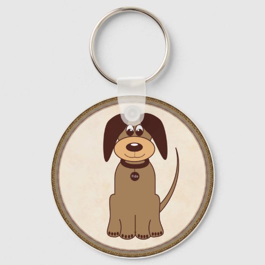Bruine hond Sleutelhanger (Voorkant)