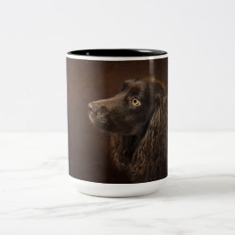 bruine hond tweekleurige koffiemok