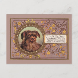 Bruine hond Vintage Reproduction Briefkaart
