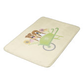 Bruine honden in wielbarroenbloemen badmat (Gekanteld)