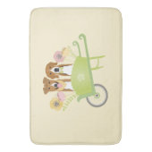 Bruine honden in wielbarroenbloemen badmat (Voorkant Verticaal)