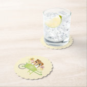 Bruine honden in wielbarroenbloemen kartonnen onderzetters (Insitu)