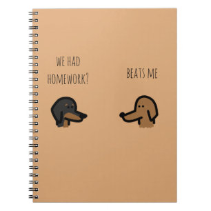 bruine honden schoolschrift notitieboek
