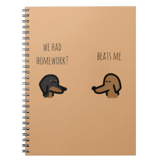 bruine honden schoolschrift notitieboek