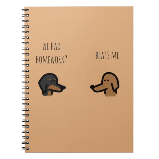 bruine honden schoolschrift notitieboek (Voorkant)