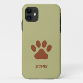 Bruine hondenpoot aangepaste naam Case-Mate iPhone case