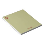 Bruine hondenpoot aangepaste naam notitieblok (Schuin)