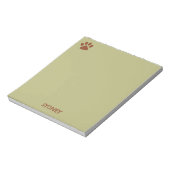 Bruine hondenpoot aangepaste naam notitieblok (Linkerzijde)