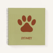 Bruine hondenpoot aangepaste naam notitieboek (Voorkant)