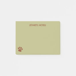 Bruine hondenpoot aangepaste naam post-it® notes