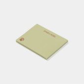 Bruine hondenpoot aangepaste naam post-it® notes (Schuin)