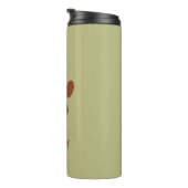 Bruine hondenpoot aangepaste naam thermosbeker (Geroteerd rechts)