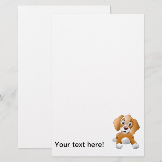 Bruine-hondenrok Briefpapier (Voorkant / Achterkant)