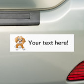 Bruine-hondenrok Bumpersticker (Op auto)