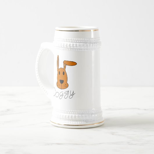 Bruine hondje op bierpul (Voorkant links)