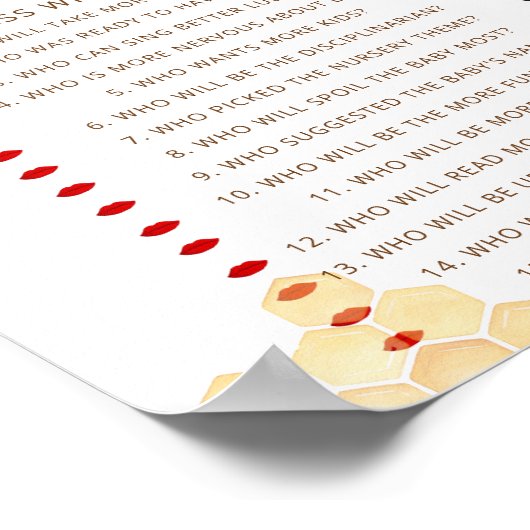 Bruine honing teddybeer spelletjes mama of papa? poster (Hoek)