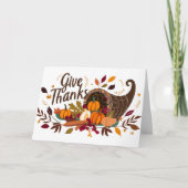 BRUINE HOORN VAN OVERVLOEDIGE THANKSGIVING KAART (Voorkant)