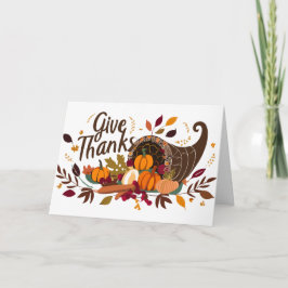 BRUINE HOORN VAN OVERVLOEDIGE THANKSGIVING KAART