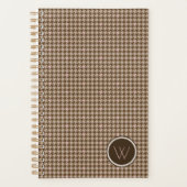 Bruine Houndstooth-planner met roze gouden accent Planner (Voorkant)