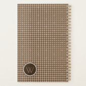 Bruine Houndstooth-planner met roze gouden accent Planner (Achterkant)