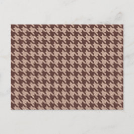 Bruine Houndstooth Preppy Klassiek Patroon Lege Au Uitnodiging Briefkaart
