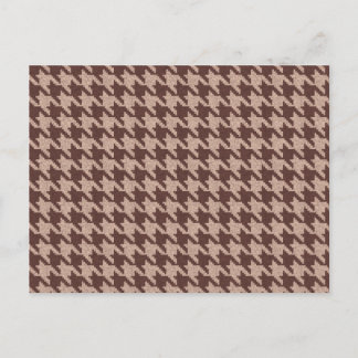 Bruine Houndstooth Preppy Klassiek Patroon Lege Au Uitnodiging Briefkaart