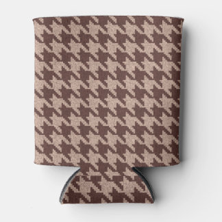 Bruine Houndstooth Preppy Klassieker Patroon Blikjeskoeler