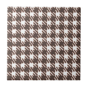 bruine houndstooth tegeltje
