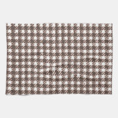  bruine houndstooth theedoek (Horizontaal)
