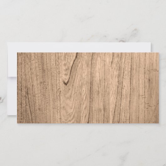 Bruine hout zonnebloem trouwfoto dankkaart bedankkaart (Achterkant)