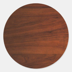Bruine houten bord uitzicht elegante sjabloon klas ronde sticker